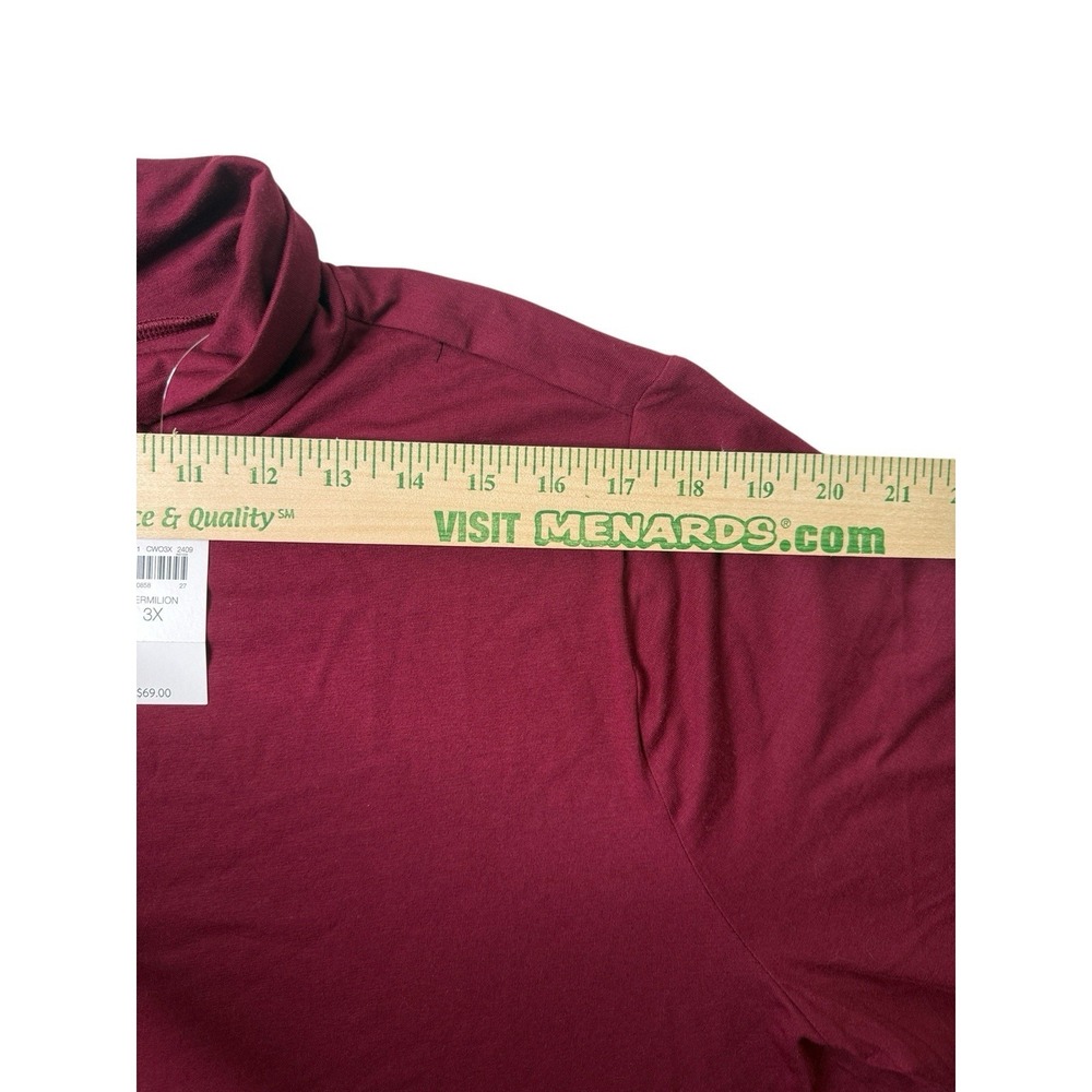 J Jill Top Luxe Supima Tunic Turtleneck Burgundy Minimalist Basic Soft Size 3XL - Picture 5 of 10